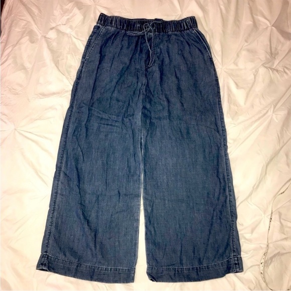 Abercrombie Wide Leg Chambray Pants size Small - Picture 7 of 11
